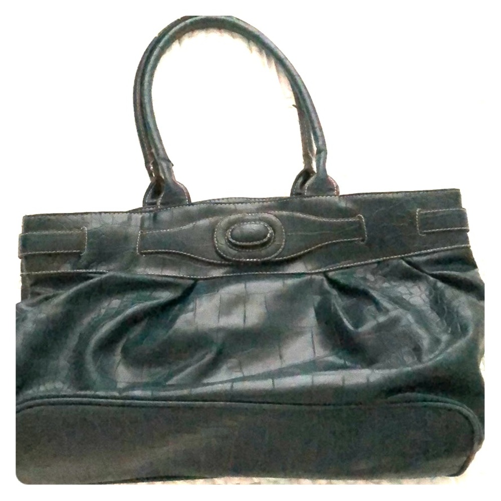 Dark green large handbag